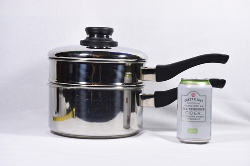 Cooks Club Steam Control Double Boiler Pot Basket 3 Qt / 2.7L Stainless Steel