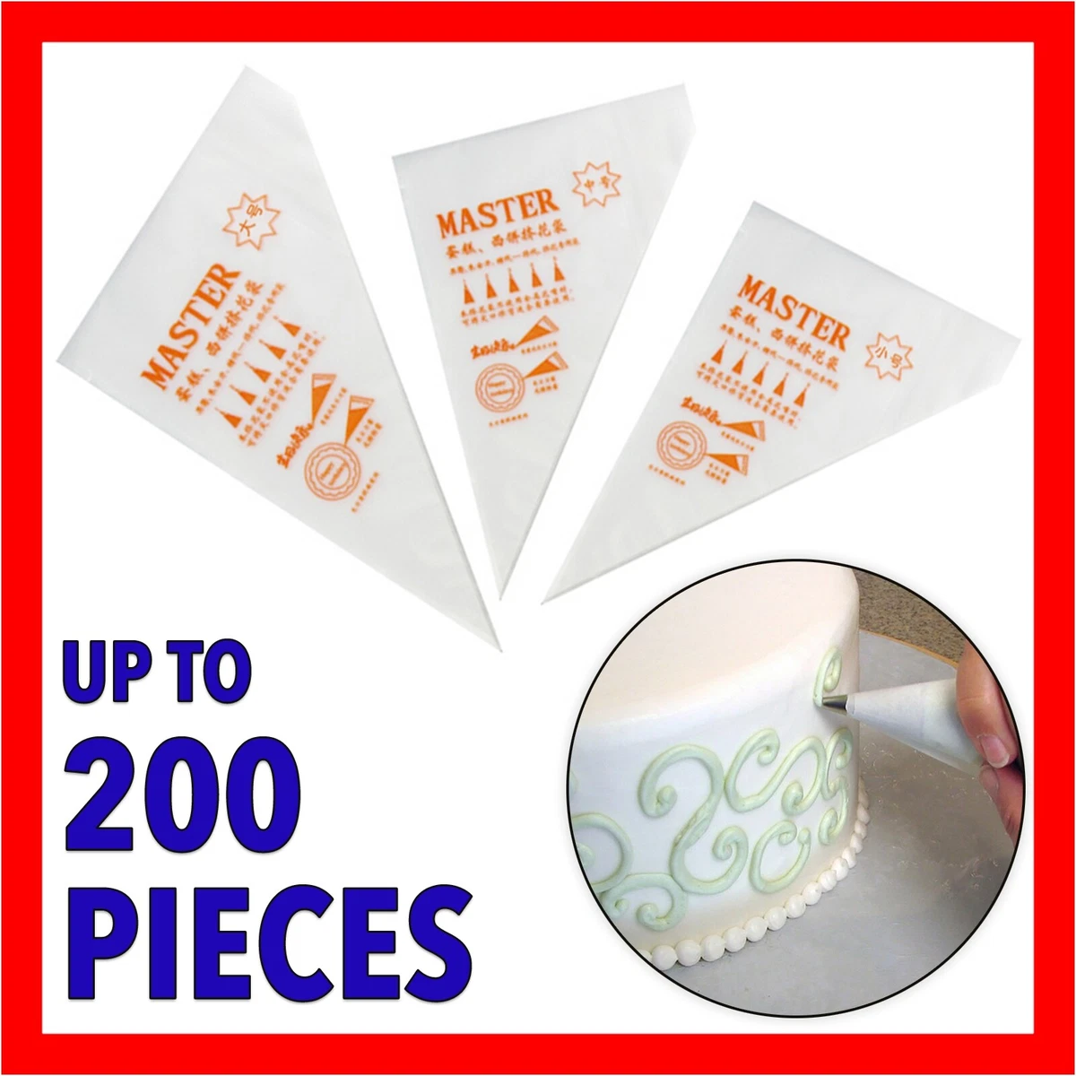 Disposable Piping Bags for Cake Decorating Icing Frosting Cream