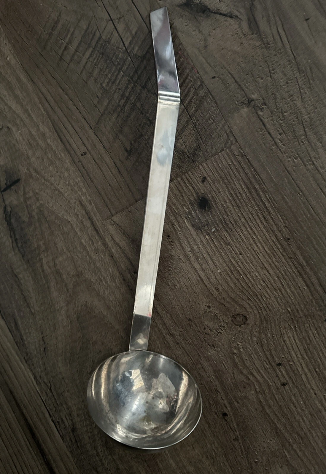 VINTAGE Silverplated Modern Design Large 12” SOUP & PUNCH LADLE