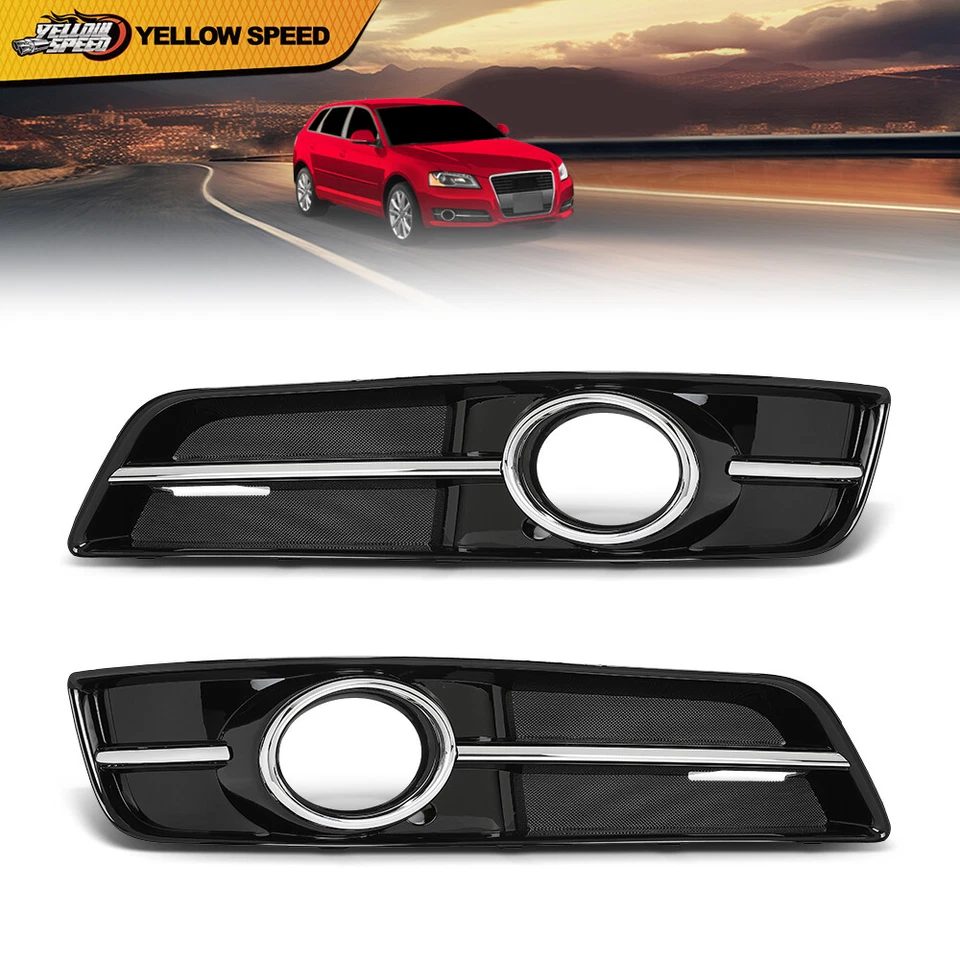 Ajuste para Audi A3 2010-2013 luz antiniebla delantera cubierta bisel negro lado izquierdo + derecho Foto 2 de 4