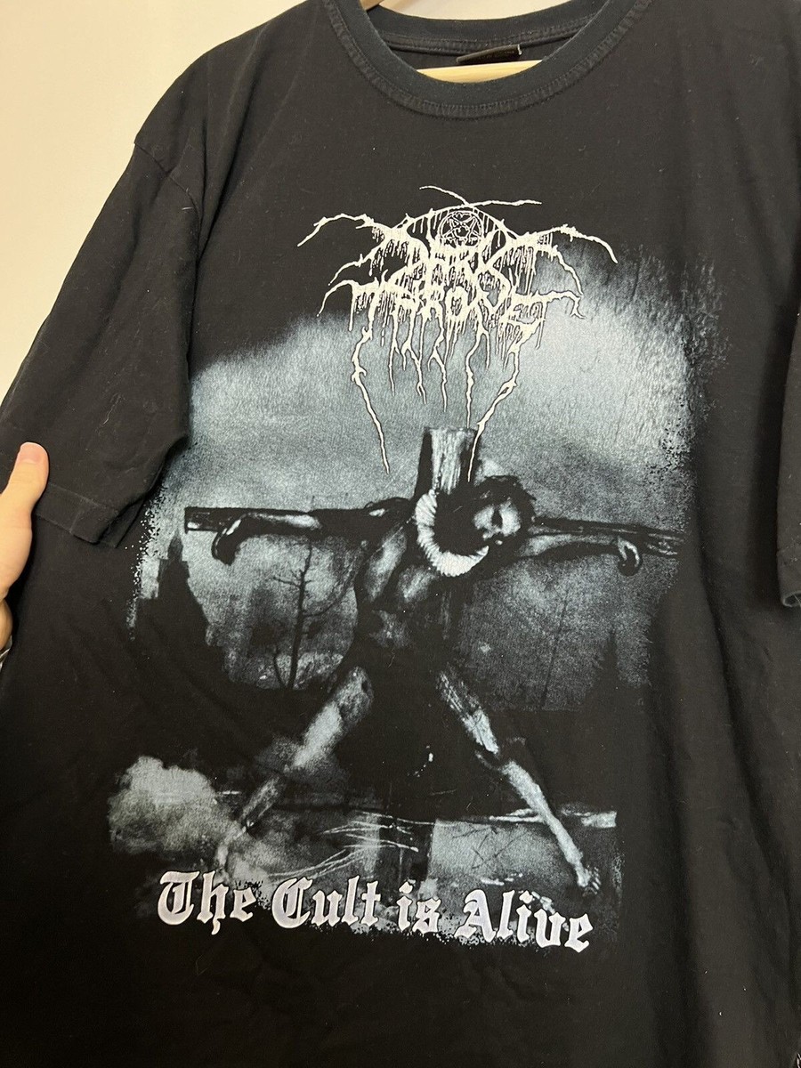 90s 00s DARKTHRONE ブラックメタルバンド tシャツ Rare 00s DARKTHRONE Cult Alive Vintage black Band Metal T-Shirt xl