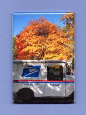 LLV *2X3 FRIDGE MAGNET* USPS POSTAGE MAILMAN LONG LIFE VEHICLE JEEP POST OFFICE