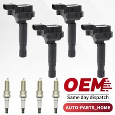 4X Ignition Coil & Spark plug for 2012-2015 Mercedes-Benz C250 SLK250 1.8L UF658