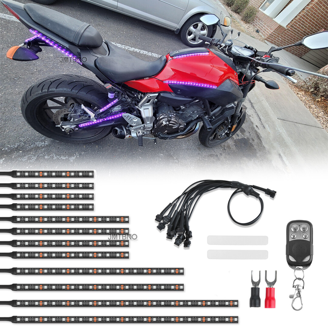 「YAMAHA」電飾イルミ 12x Motorcycle LED Underglow Light Neon RGB Lamp Strip For Yamaha