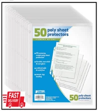 50 Sheet Page Protectors Office Clear Plastic Document Paper Binder Sleeves Top