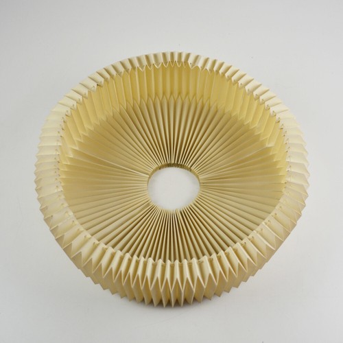 Teak Ceiling Light - Vintage - Old Ceiling Lamp - Pleated Lampshade - Picture 6 of 7