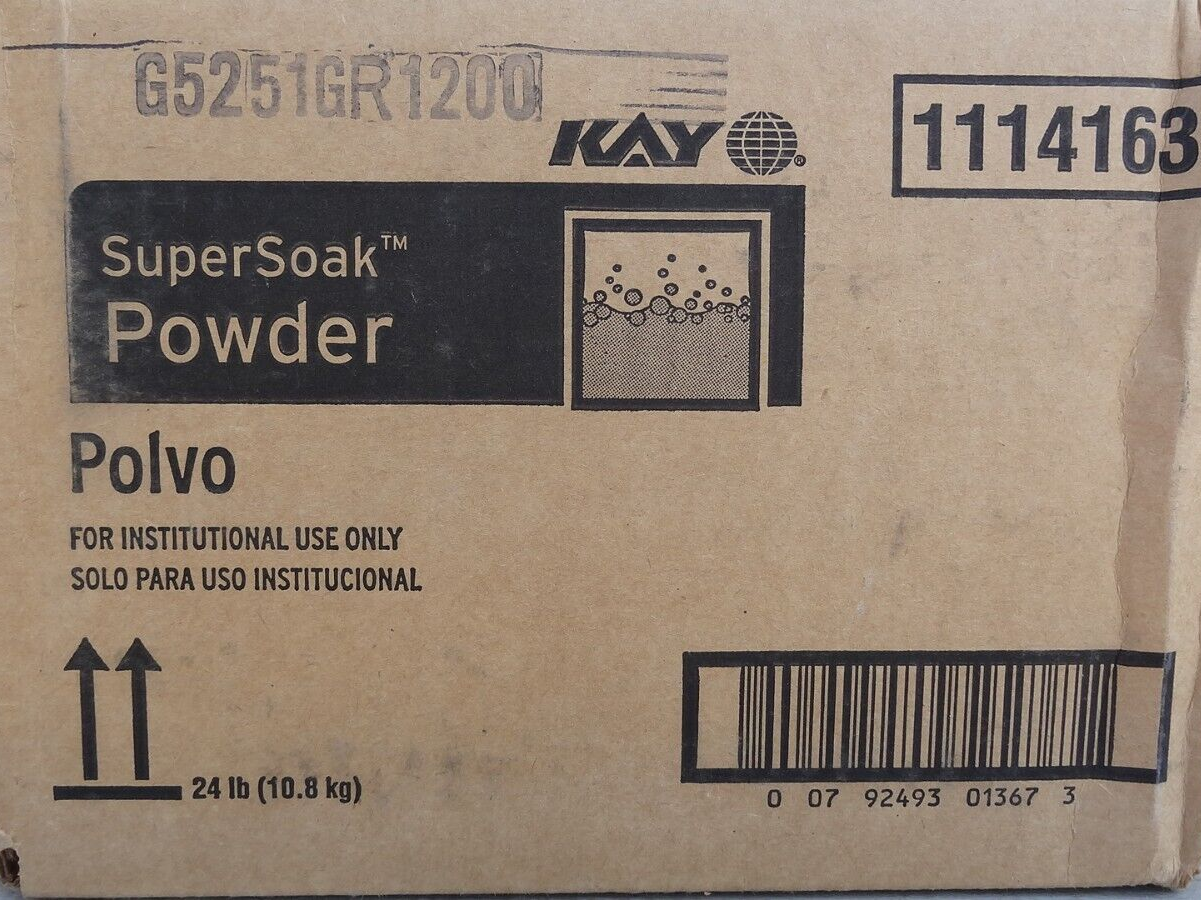 Kay Ecolab 1114163 Supersoak White Detergent Powder Polvo 24 Lb