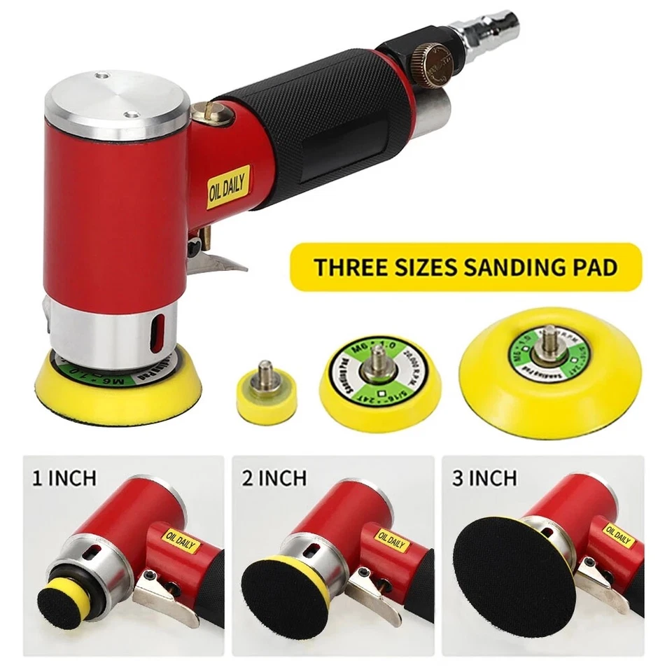 Mini DA Air Sander Polisher 1" 2" 3" Dual Action Random Orbital Buffer Car Body - Image 4 of 4