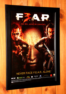 F.E.A.R. 3 FEAR PS3 Xbox 360 Mini Werbeblatt Gerahmt Poster / Ad Page Framed