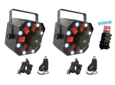 Chauvet DJ Swarm 5 FX ILS 3-in-1 LED light 2 Pack with 2xD-FI USB2  O-Clamps