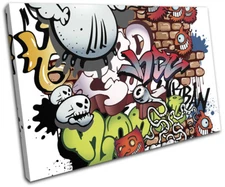 Urban Street Art Montage Collage Graffiti SINGLE CANVAS WALL ART Picture Print