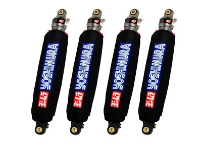 Black ATV Shock Covers Set for Honda TRX 700 XX - Waterproof, Velcro Fastening