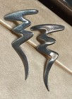 VTG Zigzag Earrings Lightning Dangle Sterling Silver 925