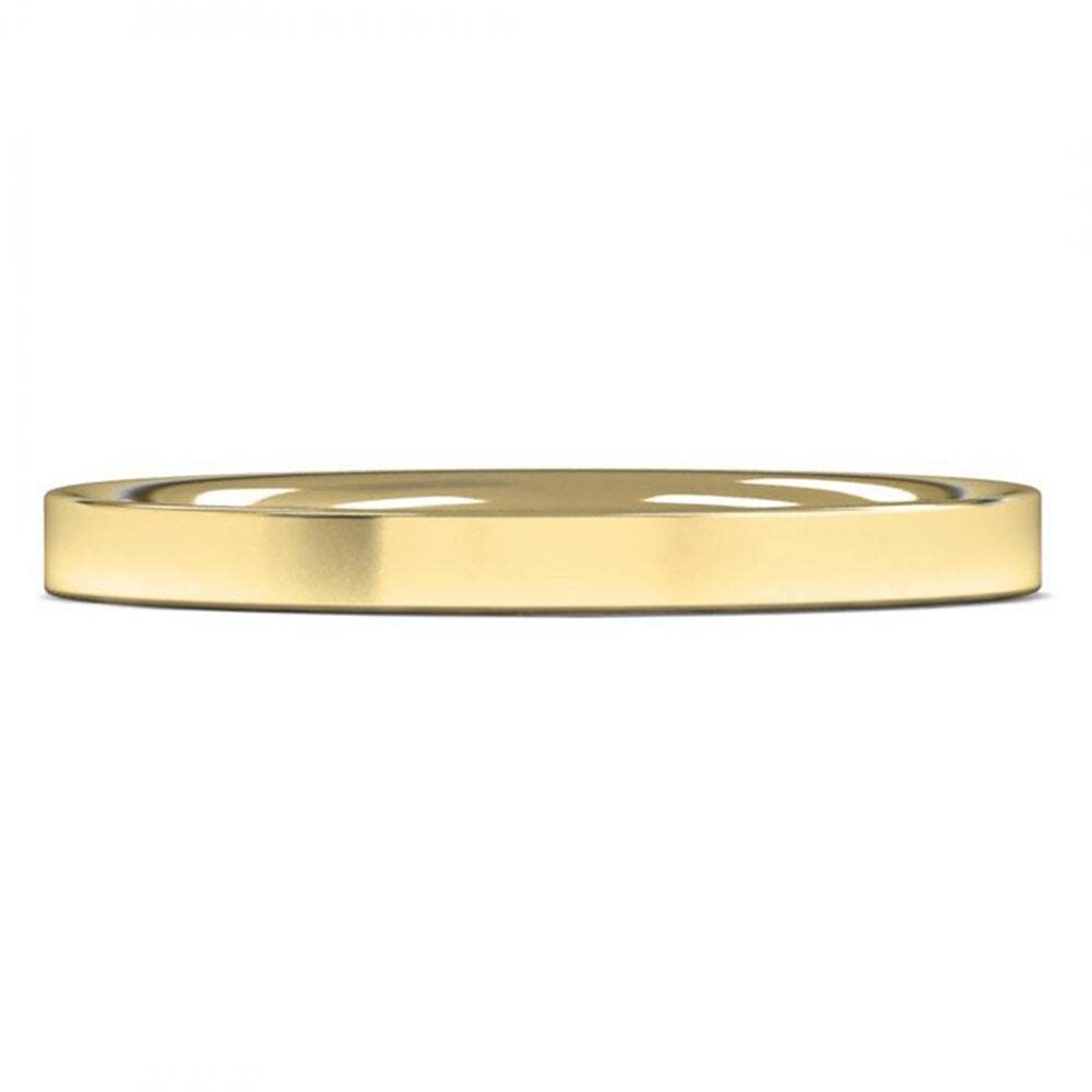 18ct Yellow Fairtrade Gold 2mm Classic Comfort Flat Court Wedding Ring