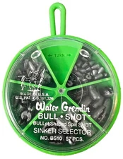 (Clamp On Bullet Weights) Water Gremlin 10BS Bull Shot Selector 57Pc