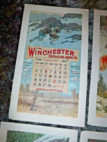 6 Winchester Repeating Arms Calendar Advertising Calendar REPRODUCTION 1896 DEC. - Picture 4 of 7