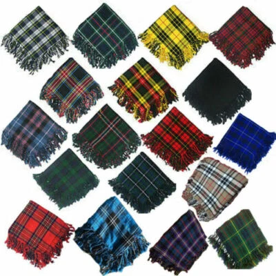 THE SCOTLAND KILT COMPANY New Tartan Scottish Purled Fringe Budget Fly Plaid for Kilts in Range of Tartans