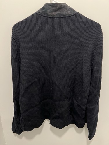 Pendleton Full Zip Suede Leather Ribbed Wool Black Women's Large Jacket - Picture 4 of 6