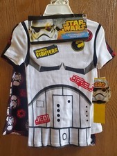 NWT Size 4 Star Wars 4pc 2 pajama set white black shirts shorts