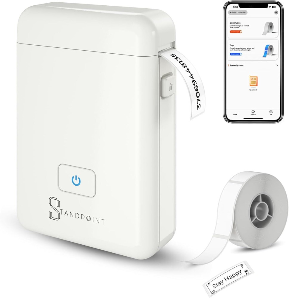 Bluetooth Thermal Label Printer HP2 with Tape Portable Label Maker Machine