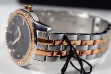 Lucien Piccard Women's Rose-Tone Taney Bracelet Watch with Crystal Markers