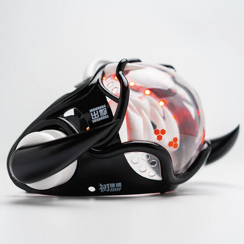 Halloween Cosplay Cool Face Mask LED Light Mouth Cage Binder Sci-Fi Style Resin - Image 4 of 4