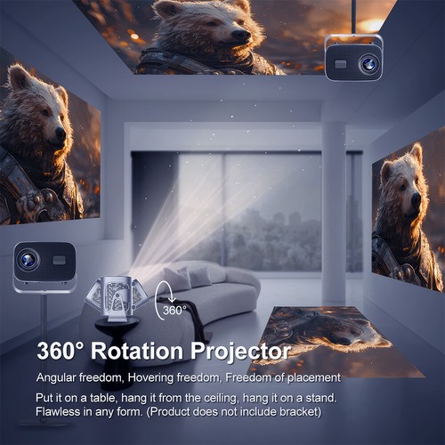 5G WiFi Smart Projector Bluetooth IOS Android 4K Movie Projector & HDMI Cable - Picture 7 of 24