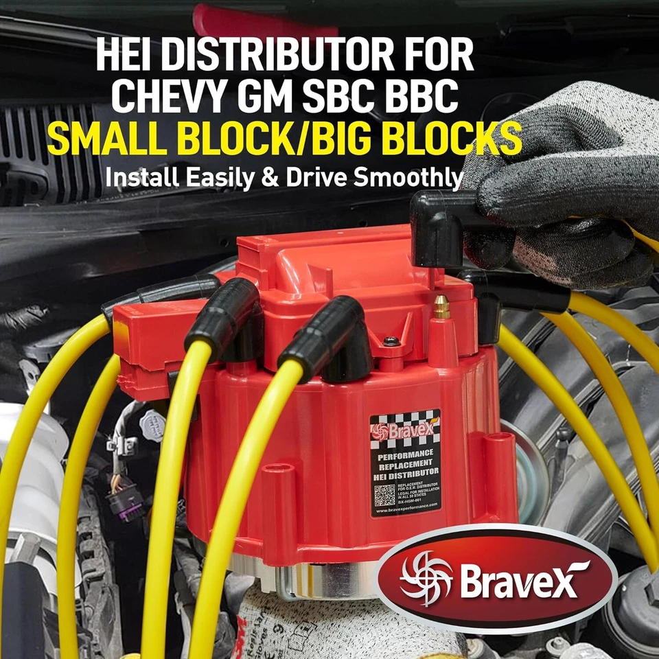 HEI Distributor for Chevy Small Big Block w/ Spark Plug Wires Ignition Combo Kit - Image 4 of 4