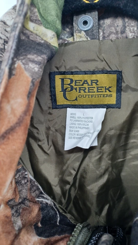 Chaqueta Bear Creek Para Hombre Grande Camuflaje Verde Manga Larga Vellón Cremallera Caza Foto 3 de 4