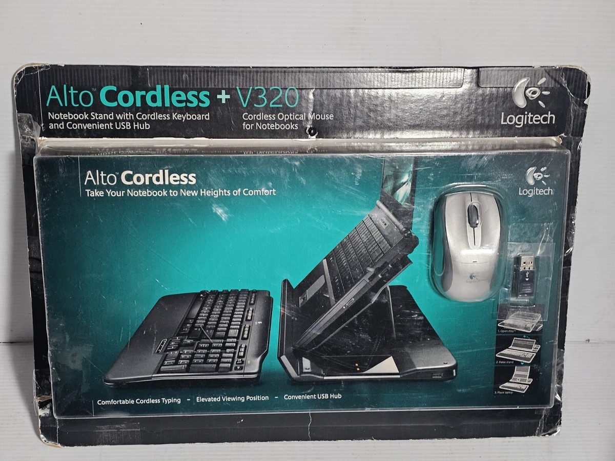 Logitech Alto Cordless Keyboard +V320 w/Wireless Mouse And Laptop