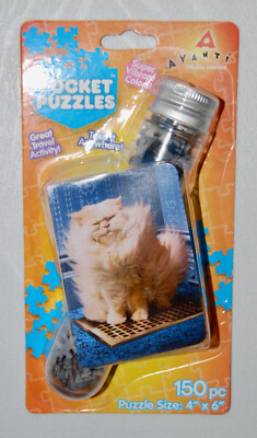 New Avanti Pocket Puzzle Cat on a Vent 150pc Travel Puzzle