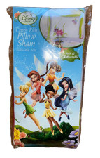 Disney Tinkerbell Fairies Pillow Sham Case FLORAL New