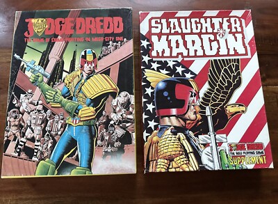 Lot 2 JUDGE DREDD Crime Mega City & SLAUGHTER MARGIN Games Workshop RPG ~UNUSED~