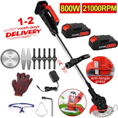 Cordless Strimmer Grass Trimmer Cutter 24V Garden Edger Electric Li-Ion Battery