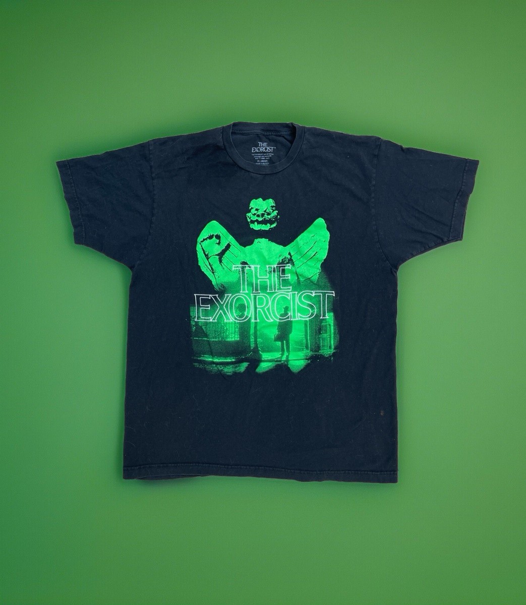 激レア THE EXORCIST Tシャツ ヴィンテージ XL 3点 The Exorcist T Shirt Short Sleeve Green Graphic Black Cotton Mens