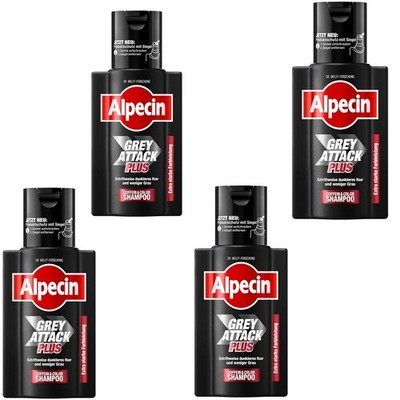 4x 200ml Alpecin Grey Attack - PLUS - Coffein & Color Shampoo 200 ml
