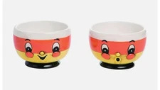Johanna Parker CANDY CORN BOWLS Set of 2 Retro Halloween Decor, NWT, Transpac