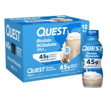 Quest Nutrition Vanilla Protein Shake, 45g Protein, 2g 14 Fl Oz Pack of 12