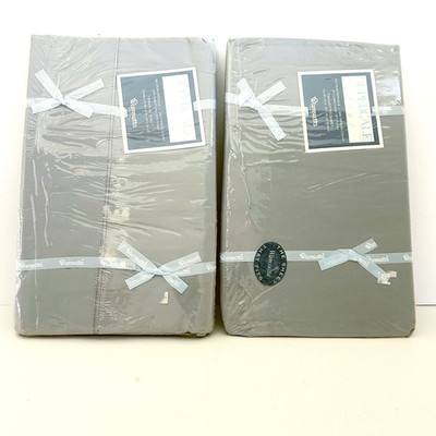 Wamsutta Supercale Plus Cotton Poly Gray 200 TC Twin Fitted Flat Sheet Set NEW