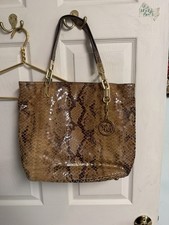 Michael Kors Purse, Python Snakeskin Leather Large Shoulder Bag 15x12
