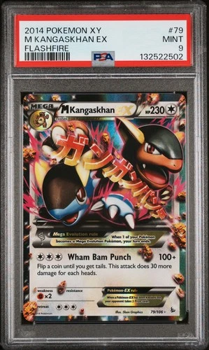 2014 POKEMON XY FLASHFIRE #79 M KANGASKHAN EX PSA 9