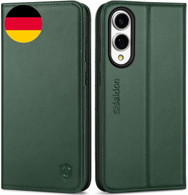 SHIELDON Hülle Für Galaxy S25 Edge 5G, Lederhülle [Echtleder] [RFID Blocker] [St