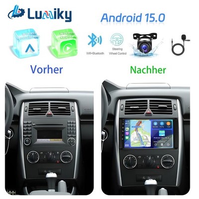 Autoradio Für Mercedes-Benz A/B Klasse/Vito W169 W639 W245 Navi Android 15 +Kam