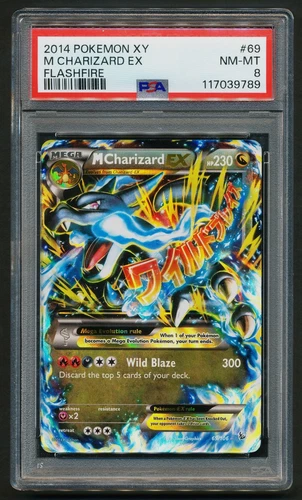 M Charizard EX 69/106 Holo Rare 2014 Pokémon XY Flashfire PSA 8 NM-MT