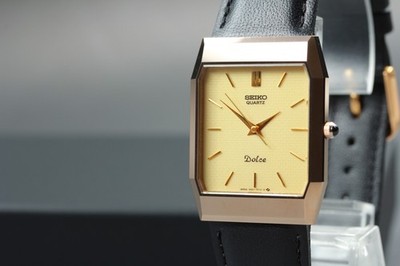 Vintage 1983 Seiko Dolce 9521-5110 Tungsten Gold Tank Quartz Mens Vintage 1983 Seiko Dolce 9521-5110 Tungsten Gold Tank Quartz Mens
