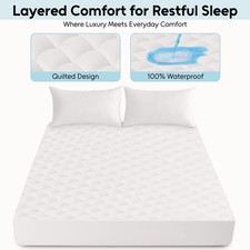 Quilted Mattress Pad Cover Extra Deep Pocket Waterproof Mattress Protector