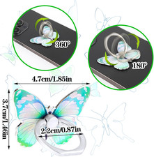 4Pcs Butterfly Phone Ring Stand Colored Cute Butterfly Phone Grip Metal Cell ...