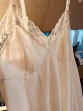 Vintage MARDOR 36 Full Slip Lace Lingerie Ivory Ecru 52" Long NYLON TRICOT EUC