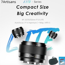 7artisans 25mm 35mm 50mm F1.8 Auto Focus Lens Sony E Stunning Bokeh High Quality