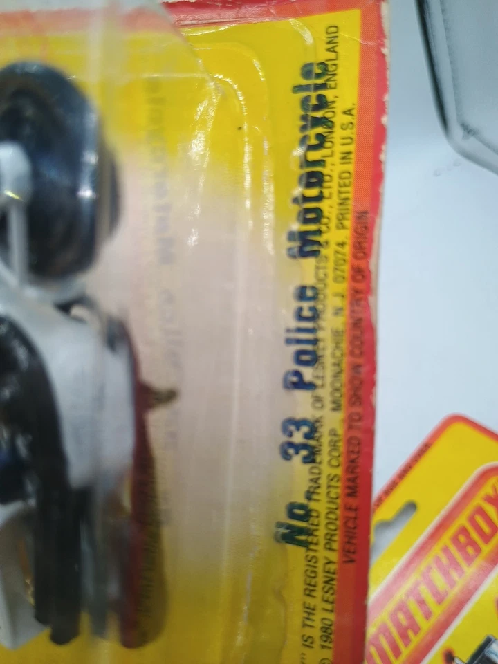 1980 MATCHBOX NO. 33 POLICE MOC DIE CAST MOTORCYCLE - Image 2 of 4